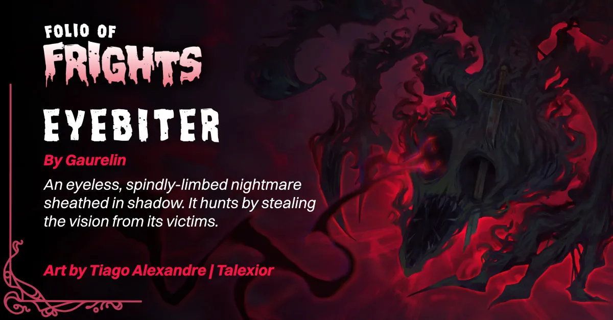 Eyebiter by Gaurelin — illustrated adversary preview with description and artist credits