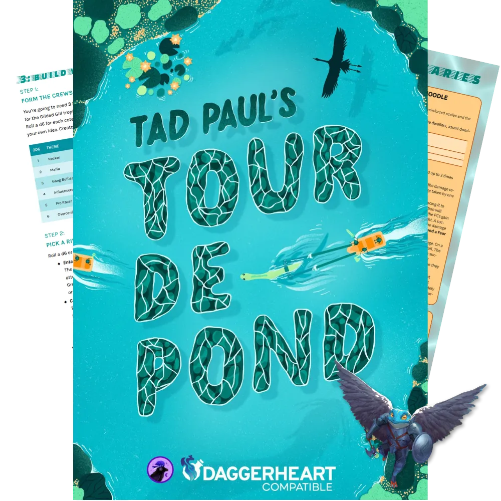 Tier 1 Racing Adventure Frame | Tad Paul’s Tour de Pond | Heart of Daggers Exclusive cover